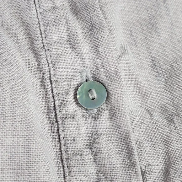 Tahari Grey Linen Sleeveless Collared Dress Dress Size 2X - Picture 3 of 9